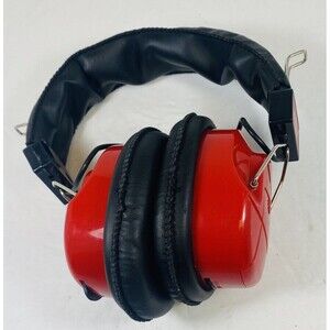 Vintage Winston Motorsports Wireless AM /FM Radio Headphone Headset HP-10000 Red